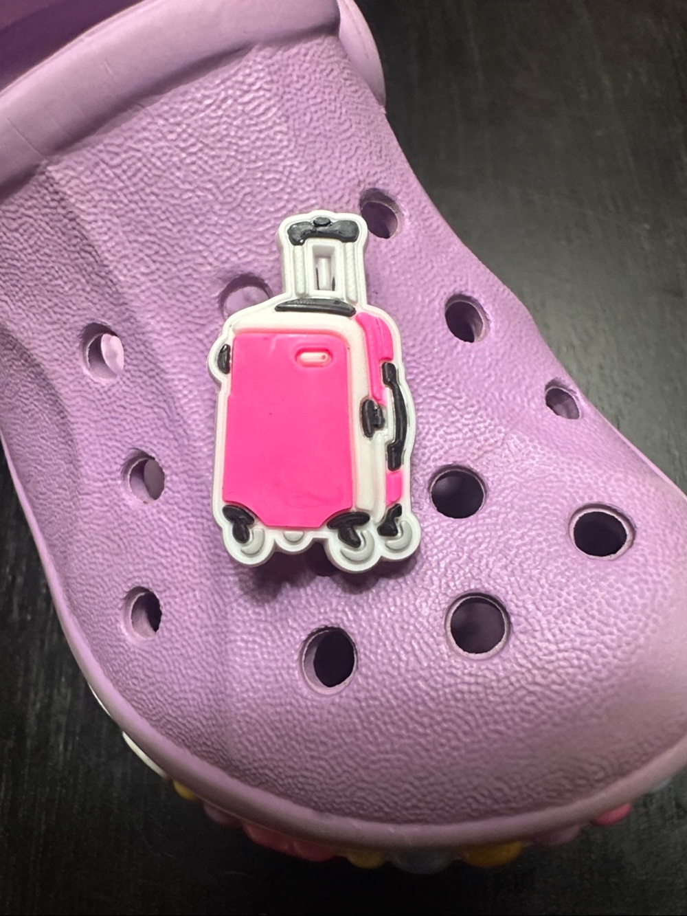 Pink Luggage Shoe Charm. Search JIBBITZ in my closet to pick your favorites.